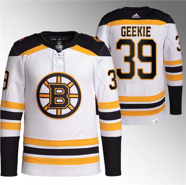 Men%27s Boston Bruins #39 Morgan Geekie White Stitched Jersey->nba shorts->NBA Jersey